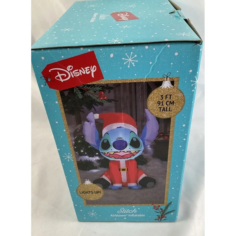 Disney 3 ft Stitch in Santa Suit Airblown Inflatable Gemma Lights Up